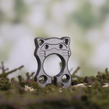 Vosteed Drunk Raccoon Gray Titanium Bottle Opener With Lanyard Loop - Durable Lightweight EDC Companion by Vosteed