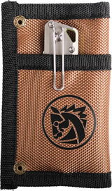 Vosteed Knife Pouch X0131 Three Pocket Nylon Folding Sheath Brown And Black For EDC Enthusiasts by Vosteed