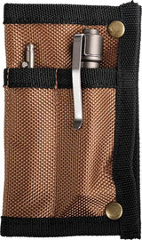 Vosteed Knife Pouch X0131 Three Pocket Nylon Folding Sheath Brown And Black For EDC Enthusiasts by Vosteed