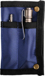 Vosteed Knife Pouch X0132 5 Inch Nylon Foldable Pouch Blue Black For EDC Enthusiasts - Durable 3 Pocket Organizer by Vosteed