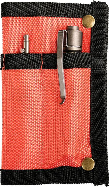 Vosteed Knife Pouch Orange X0133 - Three Pocket Nylon Organizer For EDC Enthusiasts, 5 Inch Foldable by Vosteed