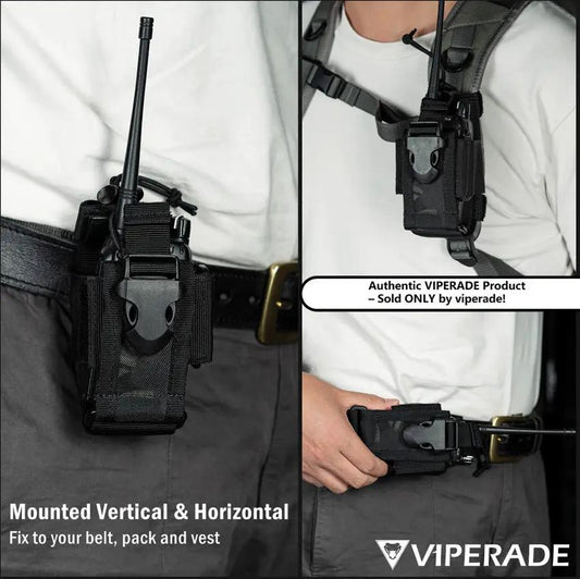 Viperade CHA1 Radio Pouch - Water Resistant MOLLE Compatible Nylon Storage For Most Radios by Viperade