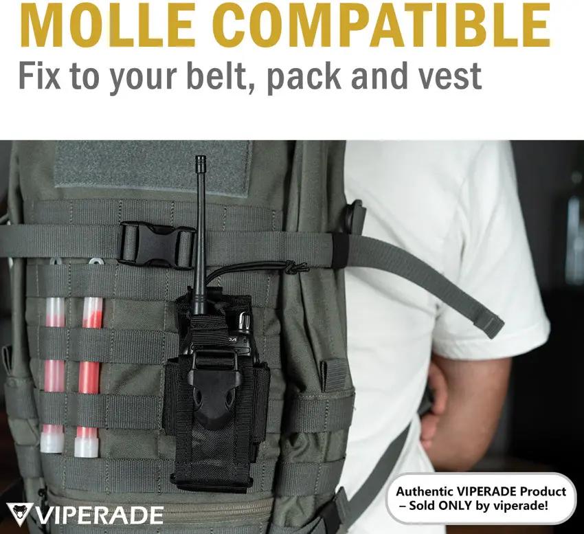 Viperade CHA1 Radio Pouch - Water Resistant MOLLE Compatible Nylon Storage For Most Radios by Viperade