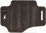 Viperade PJ29 Multi Tool Belt Sheath - Brown Leather Pouch With Flashlight Holder And Wide Pocket by Viperade