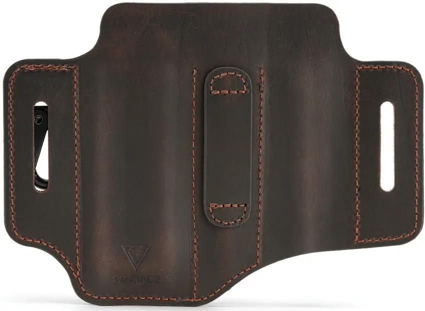 Viperade PJ29 Multi Tool Belt Sheath - Brown Leather Pouch With Flashlight Holder And Wide Pocket by Viperade