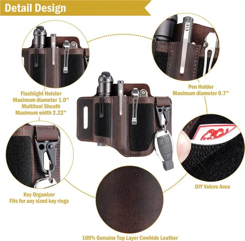 Viperade PL3 Multi Tool Belt Sheath PL3-DB - Belt Holster With Quick Release Key Holder And Flashlight Pocket by Viperade