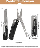 Viperade VAK5 Multi Function Knife - 4.13 Inch Closed With Black Aluminum Handle Glass Breaker, Scissors, Screwdrivers by Viperade