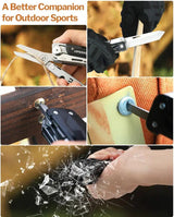 Viperade VAK5 Multi Function Knife - 4.13 Inch Closed With Black Aluminum Handle Glass Breaker, Scissors, Screwdrivers by Viperade