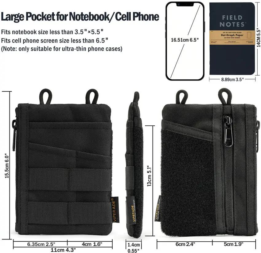Viperade VE18 EDC Pocket Organizer - Durable 500D Polyester, YKK Zippers, MOLLE Straps, Multiple Pockets by Viperade