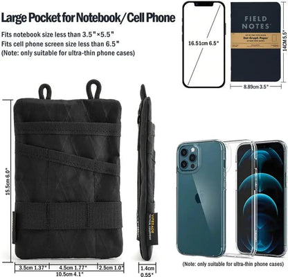 Viperade VE1 Organizer Pouch Black - Durable 500D Oxford Fabric EDC Pouch With MOLLE Front Zipper Pocket by Viperade