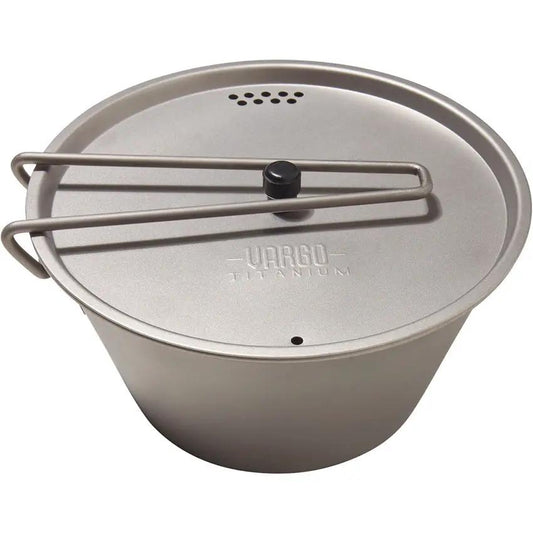 Vargo Sierra Magna T310 Titanium Camp Pot Two In One Cup And Pot With Folding Locking Handle - Ultralight Cookware by Vargo