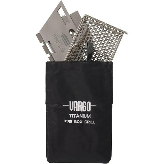 Vargo Fire Box Grill 2.0 T-320 - Ultralight Backcountry Biomass Camp Grill With Hinged Grate by Vargo