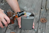 Vargo Titanium Funnel Flask T-447 - Patent-Pending Integrated Silicone Funnel For Easy Filling by Vargo