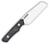Vero Engineering Axon Fixed Blade - Marbled Carbon Fiber Handle With Bohler M390 4 Inch Cleaver Style Blade by Vero Engineering