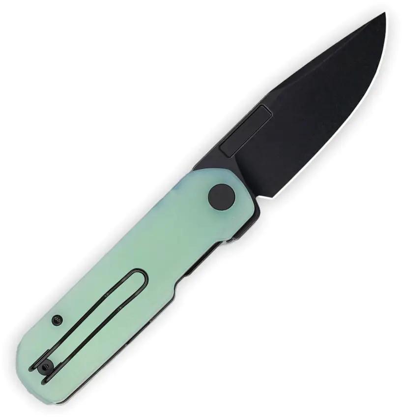 Vero Engineering Avid 1 Linerlock Jade - BlackWash S45VN Drop Point Blade With Jade G10 Handle by Vero Engineering