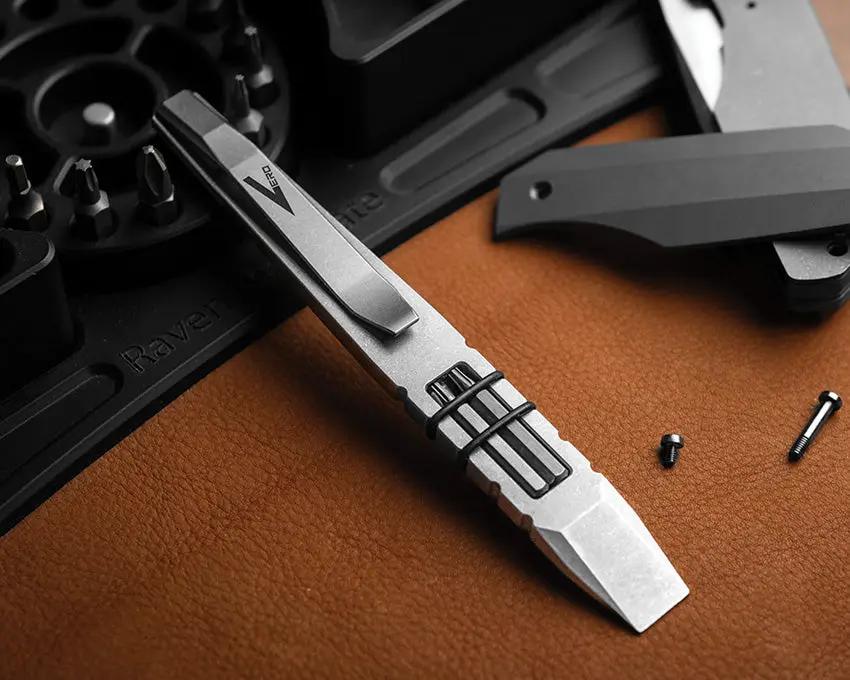Vero Engineering Fulcrum Full Pocket Tool - Titanium Construction With Four 4mm WIHA Bits And Pry Bar by Vero Engineering