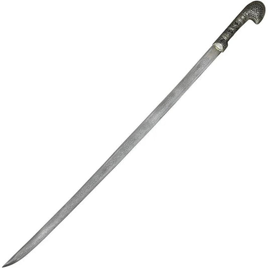 VT Daggers Caucasian Shashka - Satin Finish Stainless Blade With Etching, Silver Plated Handle And Scabbard by VT Daggers