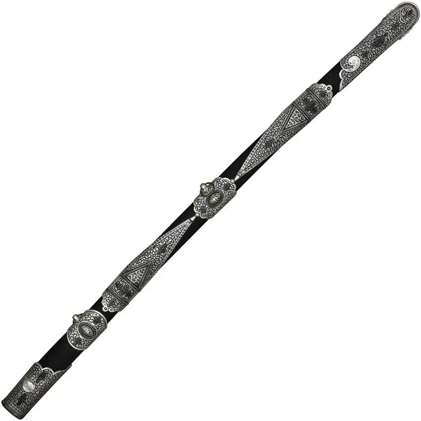 VT Daggers Caucasian Shashka - Satin Finish Stainless Blade With Etching, Silver Plated Handle And Scabbard by VT Daggers