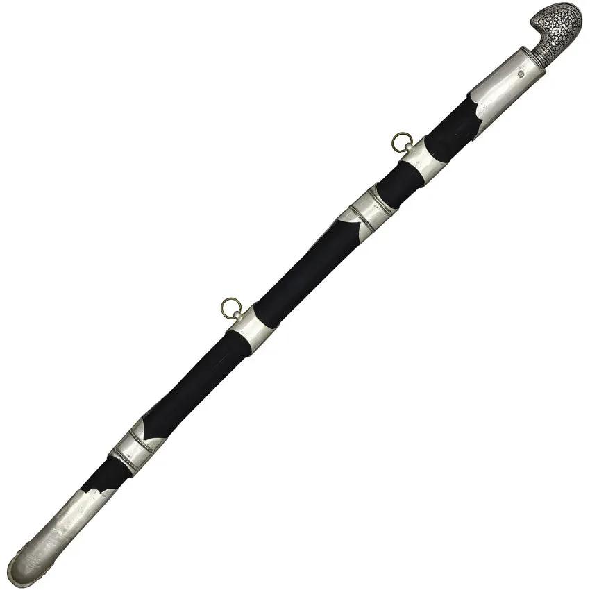 VT Daggers Caucasian Shashka - Satin Finish Stainless Blade With Etching, Silver Plated Handle And Scabbard by VT Daggers