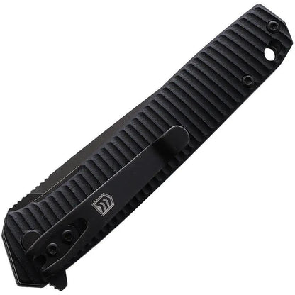 3V Gear Compass Knife React Linerlock For EDC Enthusiasts With Black G10 Handle And Compass Artwork by 3V Gear