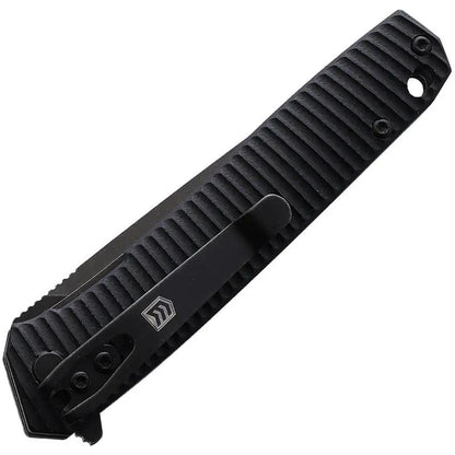 3V Gear React Linerlock EDC Knife With 2.75 Inch Black Coated Blade And G10 Handle Extended Tang by 3V Gear