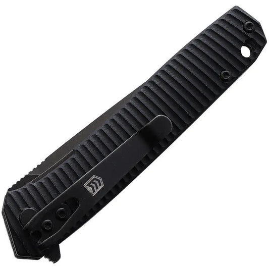 3V Gear React Linerlock EDC Knife With 2.75 Inch Black Coated Blade And G10 Handle Extended Tang by 3V Gear
