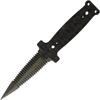 VZ Grips Diamante G10 Dagger Dirty Olive - Durable One Piece G10 Construction With Partially Serrated Blade by VZ Grips