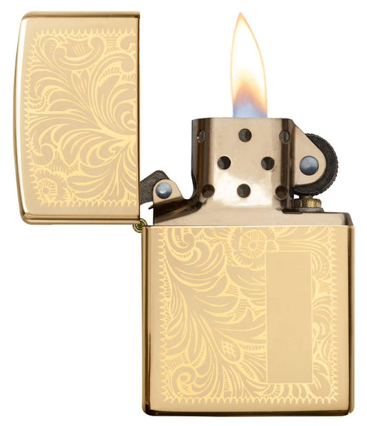 Zippo Venetian® 352B High Polish Brass Windproof Lighter – Made in USA