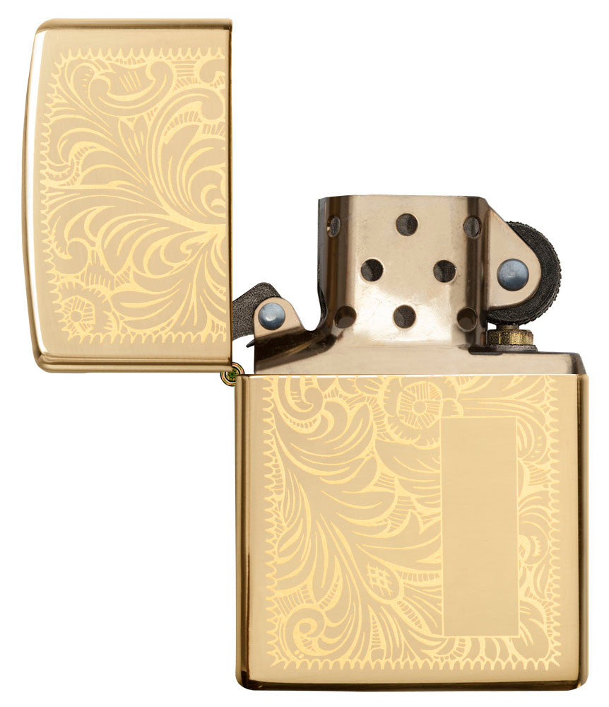 Zippo Venetian® 352B High Polish Brass Windproof Lighter – Made in USA