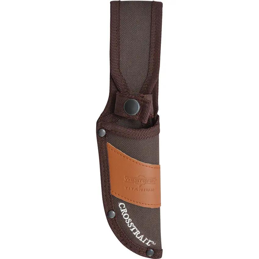 Western Cross Trail Fixed Blade - 4-In Titanium Bonded Guthook Blade With Thumb Ridge, Full Tang by Western