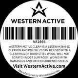 Western Active Clean Compound WA1004 - Beeswax Based Cleaner Polish For Damascus Hardened Steel Scratch Free 1oz Bagged by Western Active