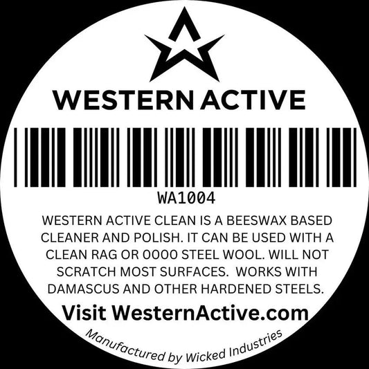 Western Active Clean Compound WA1004 - Beeswax Based Cleaner Polish For Damascus Hardened Steel Scratch Free 1oz Bagged by Western Active