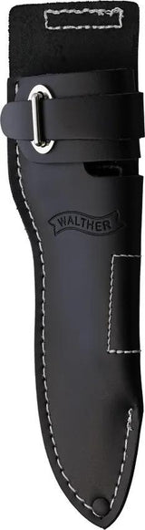 Walther P38 Knife - Durable Drop Point 440C Satin Blade Ten And Three Eighths Inch Overall Length EDC Belt Sheath by Walther