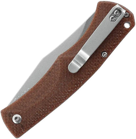 Walther CTK 1 Linerlock Knife Satin 3-Inch 440C Blade Brown Micarta Handle - EDC Ready by Walther