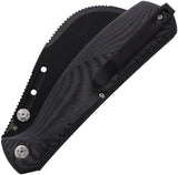 WithArmour Hortus Slip Joint - VG-10 Blade With Black Titanium Coating, Partially Serrated, Black Micarta Handle by WithArmour