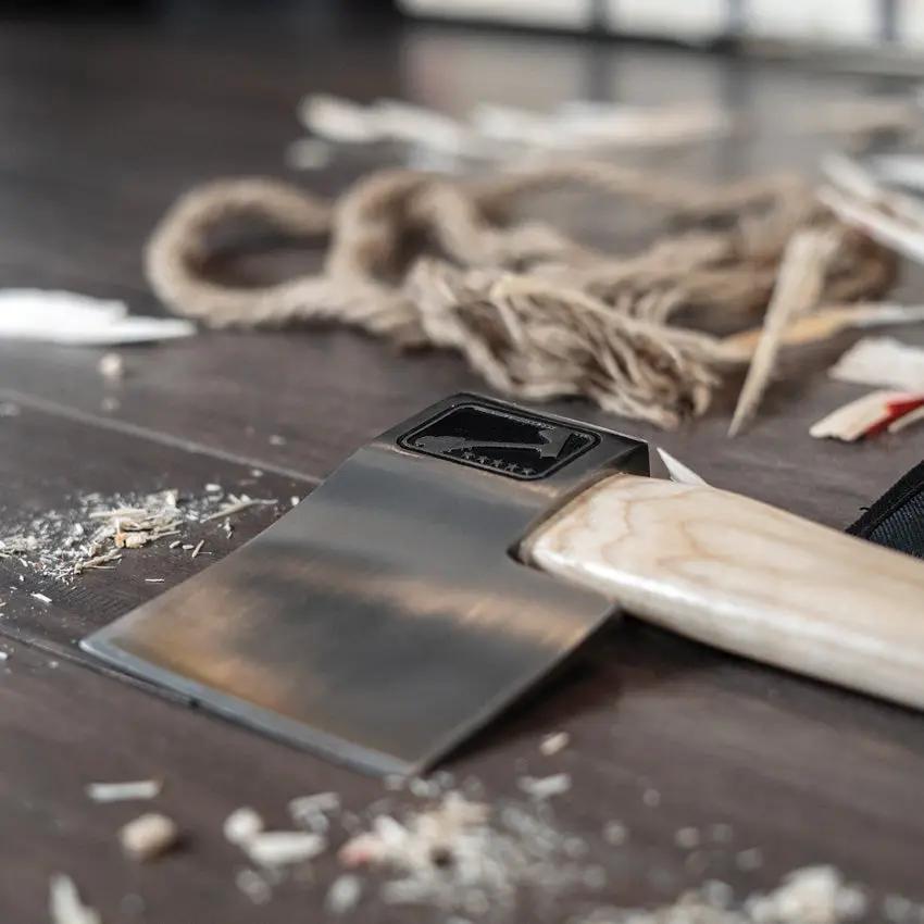 World Axe Throwing League The Butcher Throwing Axe 68 - 4in Cutting Edge 1045 Steel Hickory Handle by World Axe Throwing League