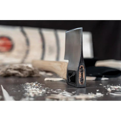 World Axe Throwing League The Butcher Throwing Axe 68 - 4in Cutting Edge 1045 Steel Hickory Handle by World Axe Throwing League
