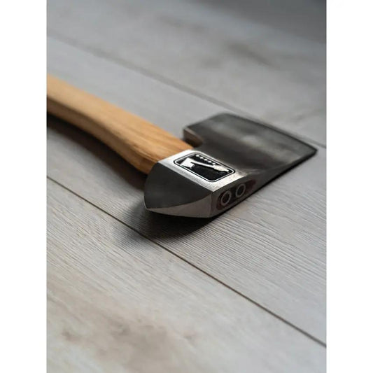World Axe Throwing League King Of Diamonds Throwing Axe 138 Dual Fins Design 1045 Carbon Steel Head Hickory Handle by World Axe Throwing League