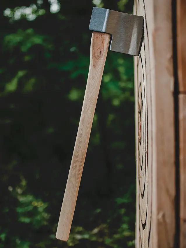 World Axe Throwing League Colossus Big Axe Throwing Axe 126 - 1045 Carbon Steel Head With American Hickory Handle by World Axe Throwing League