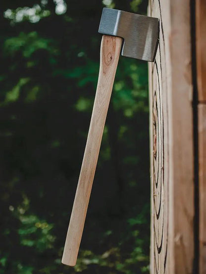 World Axe Throwing League Colossus Big Axe Throwing Axe 126 - 1045 Carbon Steel Head With American Hickory Handle by World Axe Throwing League