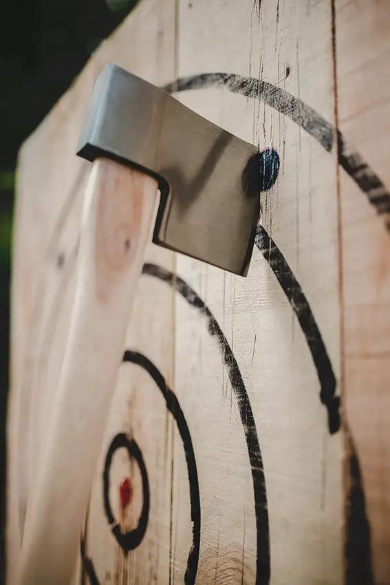World Axe Throwing League Colossus Big Axe Throwing Axe 126 - 1045 Carbon Steel Head With American Hickory Handle by World Axe Throwing League
