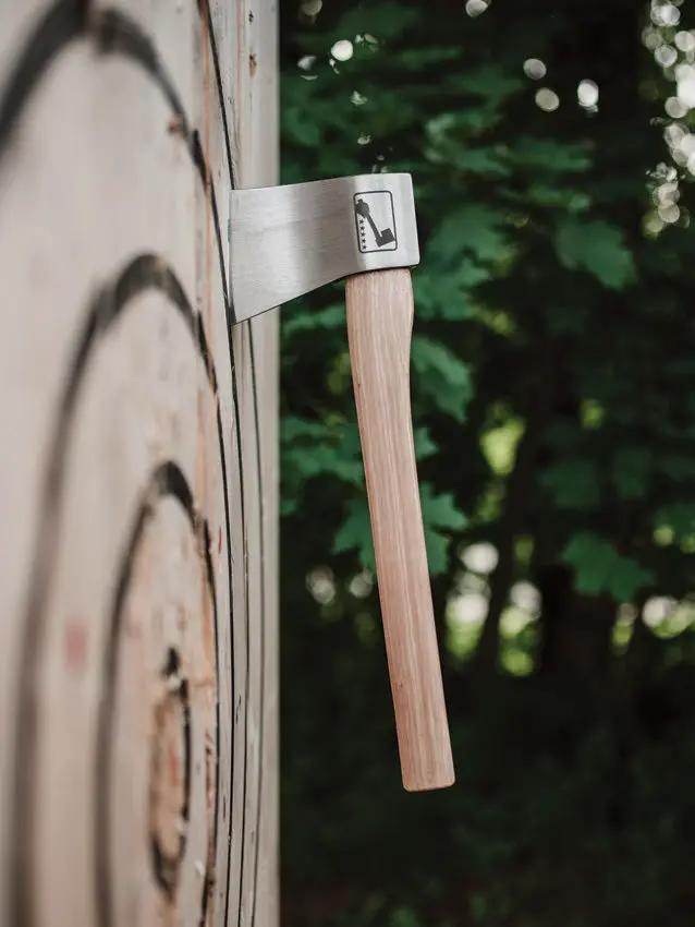World Axe Throwing League Lieutenant Throwing Axe 220 - 2.35lb Head With 3.63in Cutting Edge And American Hickory Handle by World Axe Throwing League