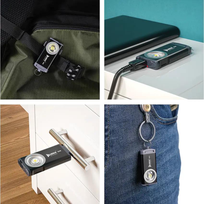WUBEN G2 Rechargeable Keychain Light OSRAM P9 LED USB C Waterproof - Built For Outdoor EDC by WUBEN