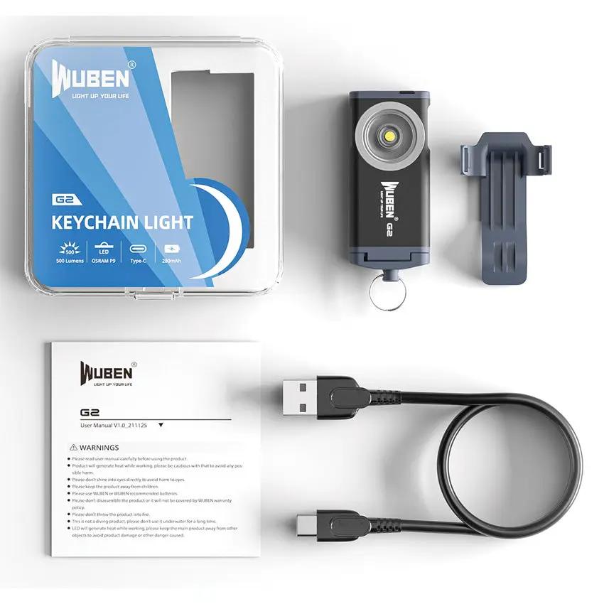 WUBEN G2 Rechargeable Keychain Light OSRAM P9 LED USB C Waterproof - Built For Outdoor EDC by WUBEN
