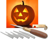 Warren Cutlery Pro Pumpkin Carving Tool Set WC-PRO Pumpkin Carver - High Carbon Steel Hollow Ground Blades For Precision by Warren Cutlery