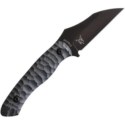 Wachtman Knife And Tool Kliff Fixed Blade Black KBF - Wharncliffe Blade With Black Oxide 80CrV2 Steel Full Tang by Wachtman Knife & Tool