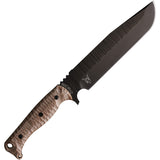 Wachtman Knife And Tool Grandmaster Tan G-N-S - Full Tang 9 Inch Black Oxide 80CrV2 Blade With Tan Micarta Handle by Wachtman Knife & Tool
