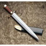 Windlass Arkansas Toothpick 400260 Collectors Knife - Satin Carbon Steel Blade, Wood Handle, Brass Guard And Pommel by Windlass