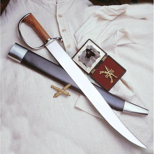 Windlass D-Guard Bowie Knife 22 Inch Satin Blade Brown Wood Handle Leather Sheath - Durable Outdoor Survival Ready by Windlass