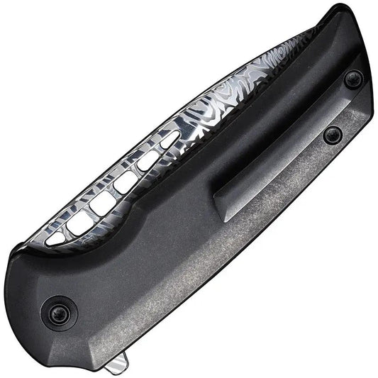WE Knife Co Mini Malice Button Lock Damasteel EDC Knife - Titanium Handle For Collectors And Enthusiasts by We Knife Co Ltd
